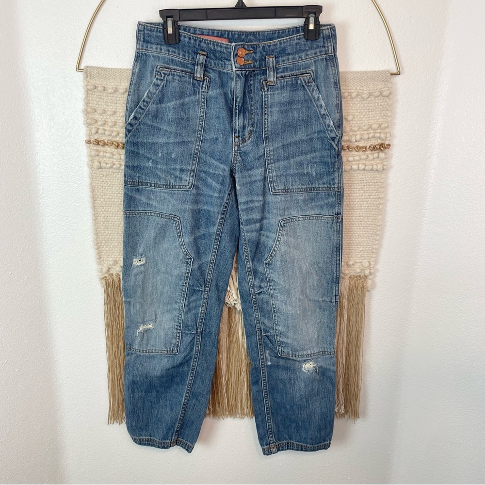 Anthropologie Pilcro Wanderer Cargo Carpenter Straight Leg Jean 26 Petite